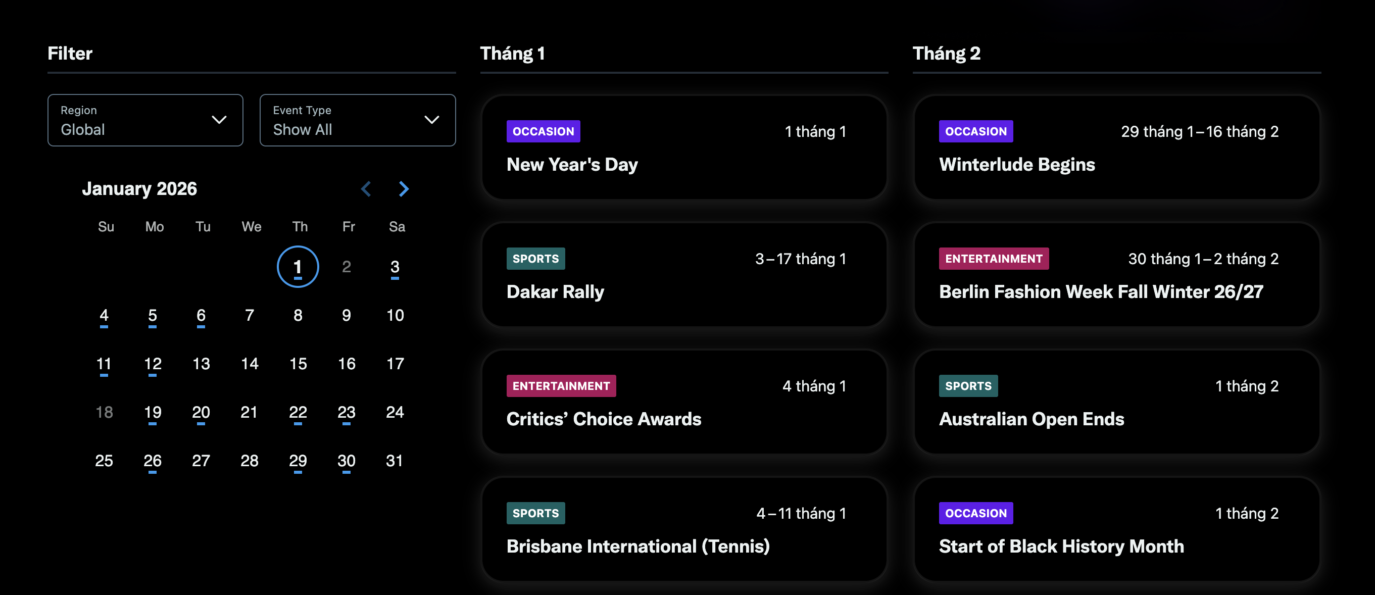 X công bố Marketing Calendar 2026
