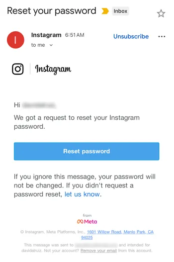Cuối tuần qua, rất nhiều người dùng Instagram nhận được email yêu cầu họ đặt lại thông tin email.